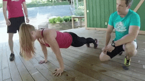 This gif shows doing a push-up in perfect form.